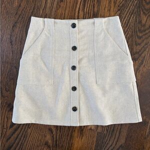 Banana Republic Light Tan Button-Front Mini Skirt